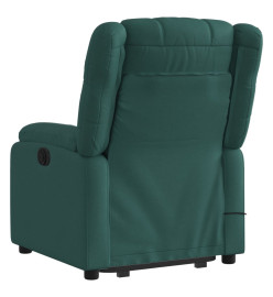 Fauteuil inclinable de massage électrique Vert foncé Tissu