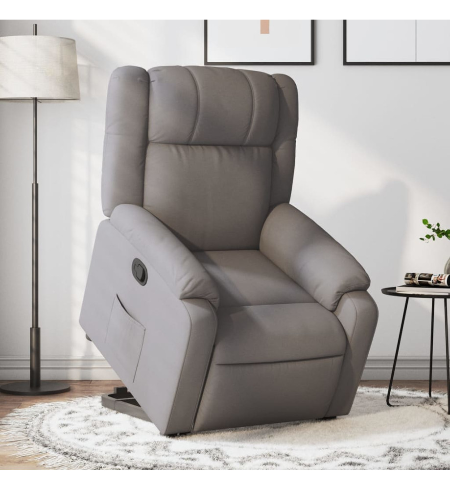 Fauteuil inclinable taupe tissu