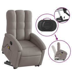 Fauteuil inclinable de massage Taupe Tissu