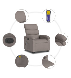 Fauteuil inclinable de massage électrique Taupe Tissu