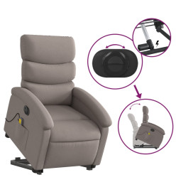 Fauteuil inclinable de massage électrique Taupe Tissu