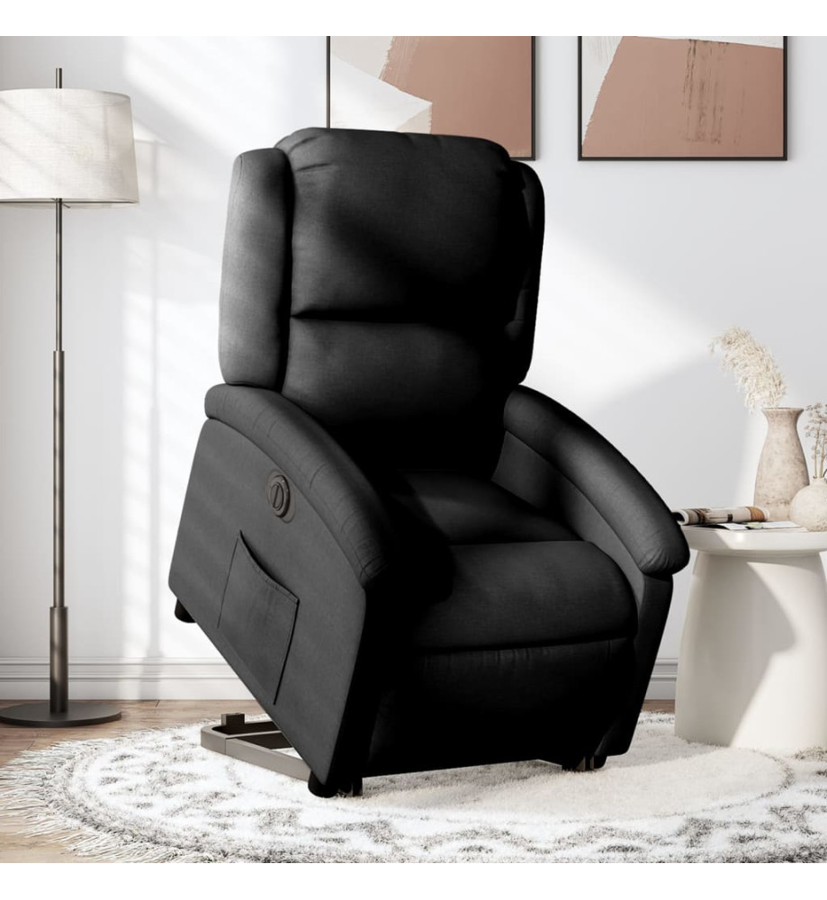 Fauteuil inclinable électrique noir tissu