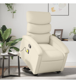 Fauteuil inclinable de massage Crème Similicuir