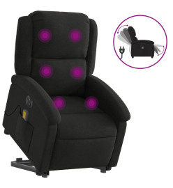 Fauteuil inclinable de massage électrique Noir Tissu