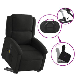 Fauteuil inclinable de massage électrique Noir Tissu