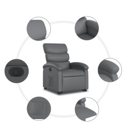 Fauteuil inclinable électrique gris similicuir