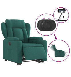 Fauteuil inclinable électrique vert foncé tissu