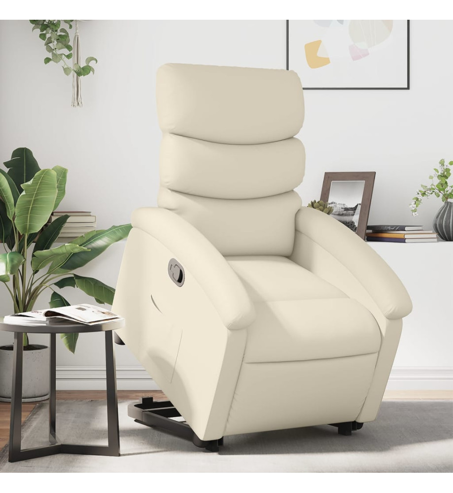 Fauteuil inclinable Crème Similicuir