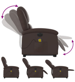 Fauteuil inclinable de massage électrique marron similicuir