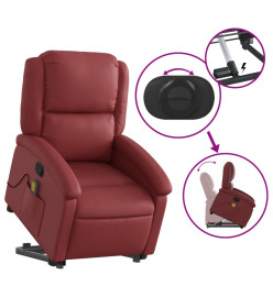 Fauteuil inclinable de massage Rouge bordeaux Similicuir