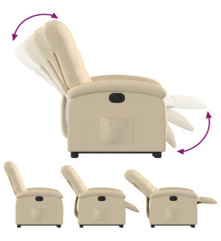 Fauteuil inclinable électrique crème tissu