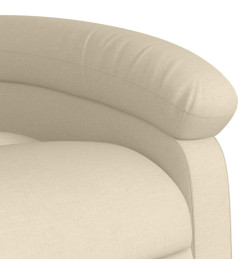 Fauteuil inclinable électrique crème tissu