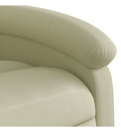 Fauteuil inclinable de massage crème cuir véritable