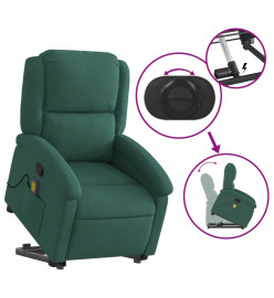 Fauteuil de massage inclinable Vert foncé Velours