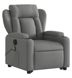 Fauteuil inclinable de massage électrique Gris foncé Tissu