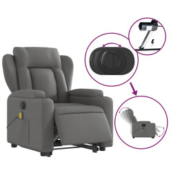 Fauteuil inclinable de massage électrique Gris foncé Tissu