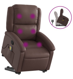 Fauteuil inclinable de massage Marron Similicuir