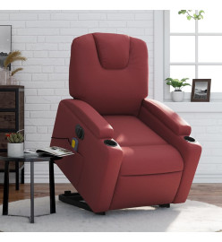 Fauteuil inclinable de massage électrique rouge bordeaux