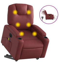 Fauteuil inclinable de massage électrique rouge bordeaux