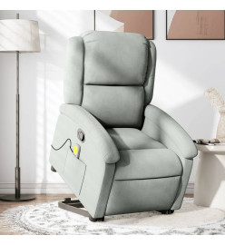 Fauteuil de massage inclinable Gris clair Velours