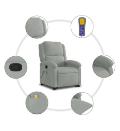 Fauteuil de massage inclinable Gris clair Velours