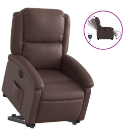 Fauteuil inclinable électrique marron similicuir