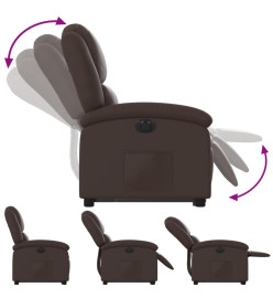 Fauteuil inclinable électrique marron similicuir