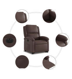 Fauteuil inclinable électrique marron similicuir