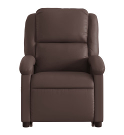 Fauteuil inclinable électrique marron similicuir