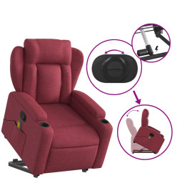 Fauteuil inclinable de massage Rouge bordeaux Tissu