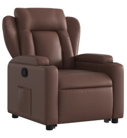 Fauteuil inclinable marron similicuir