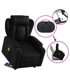 Fauteuil inclinable de massage électrique noir similicuir