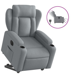 Fauteuil inclinable électrique gris clair tissu