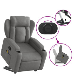 Fauteuil de massage inclinable Gris foncé Tissu