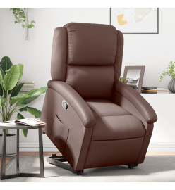 Fauteuil inclinable marron similicuir