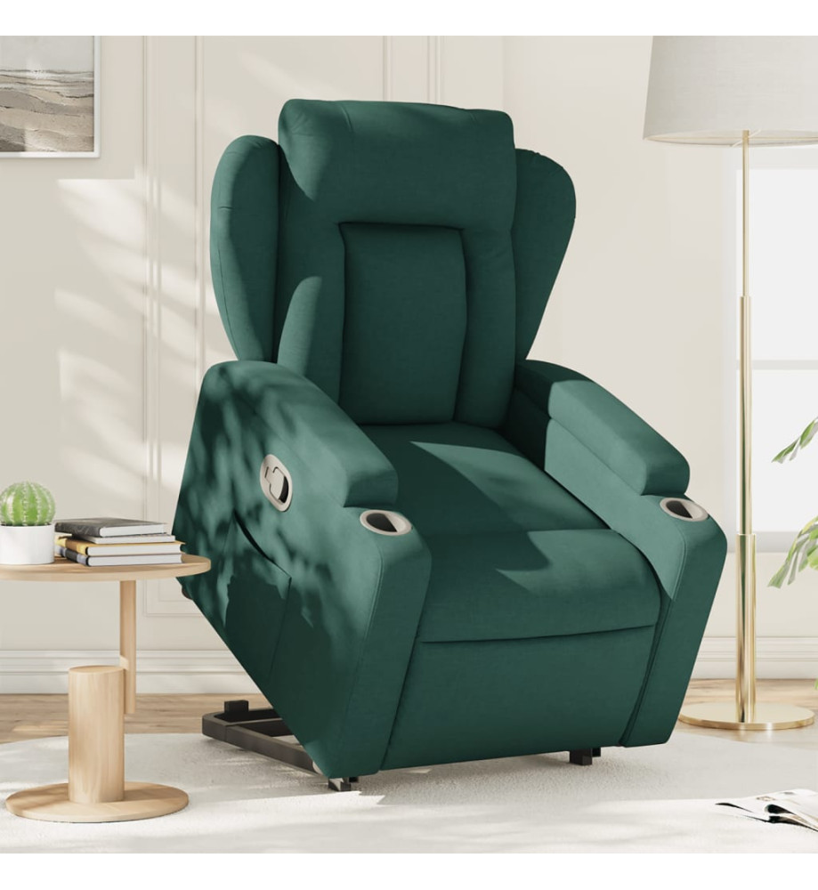 Fauteuil inclinable vert foncé tissu