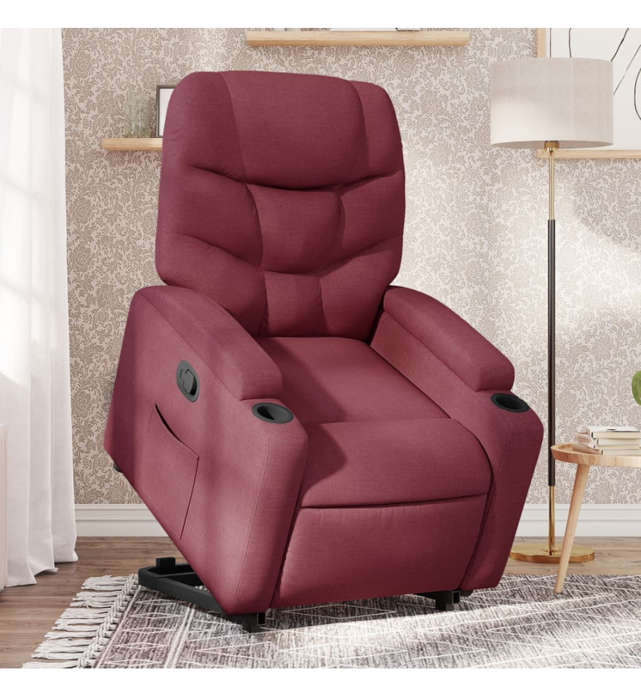 Fauteuil inclinable rouge bordeaux tissu