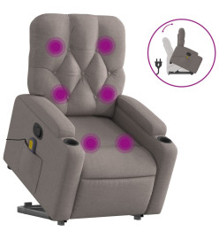 Fauteuil inclinable de massage Taupe Tissu