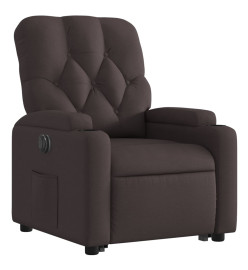 Fauteuil inclinable électrique marron foncé tissu