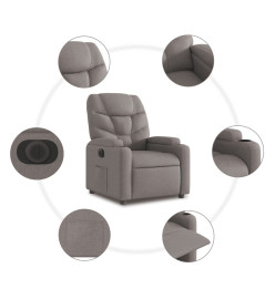 Fauteuil inclinable électrique taupe tissu