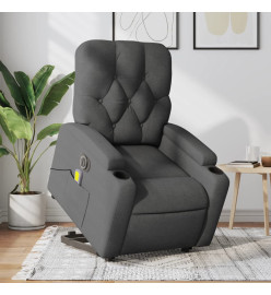 Fauteuil inclinable de massage électrique Gris foncé Tissu