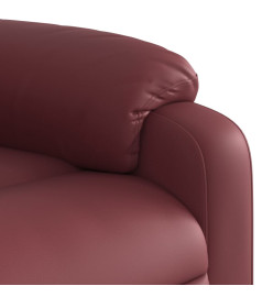 Fauteuil inclinable électrique rouge bordeaux similicuir