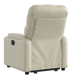 Fauteuil inclinable électrique crème similicuir