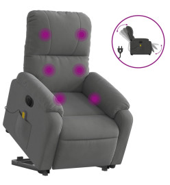 Fauteuil inclinable de massage électrique gris foncé