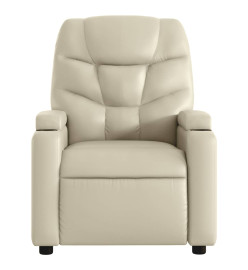 Fauteuil inclinable de massage électrique crème similicuir