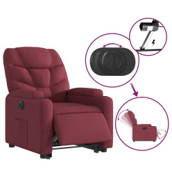 Fauteuil inclinable électrique rouge bordeaux tissu