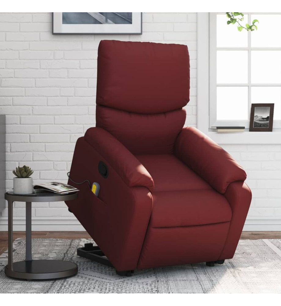 Fauteuil inclinable de massage Rouge bordeaux Similicuir