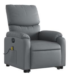 Fauteuil inclinable de massage électrique gris similicuir