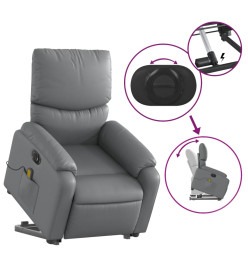 Fauteuil inclinable de massage électrique gris similicuir