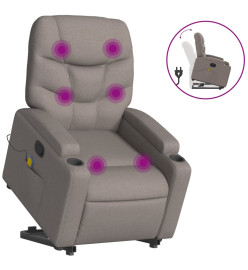 Fauteuil inclinable de massage Taupe Tissu